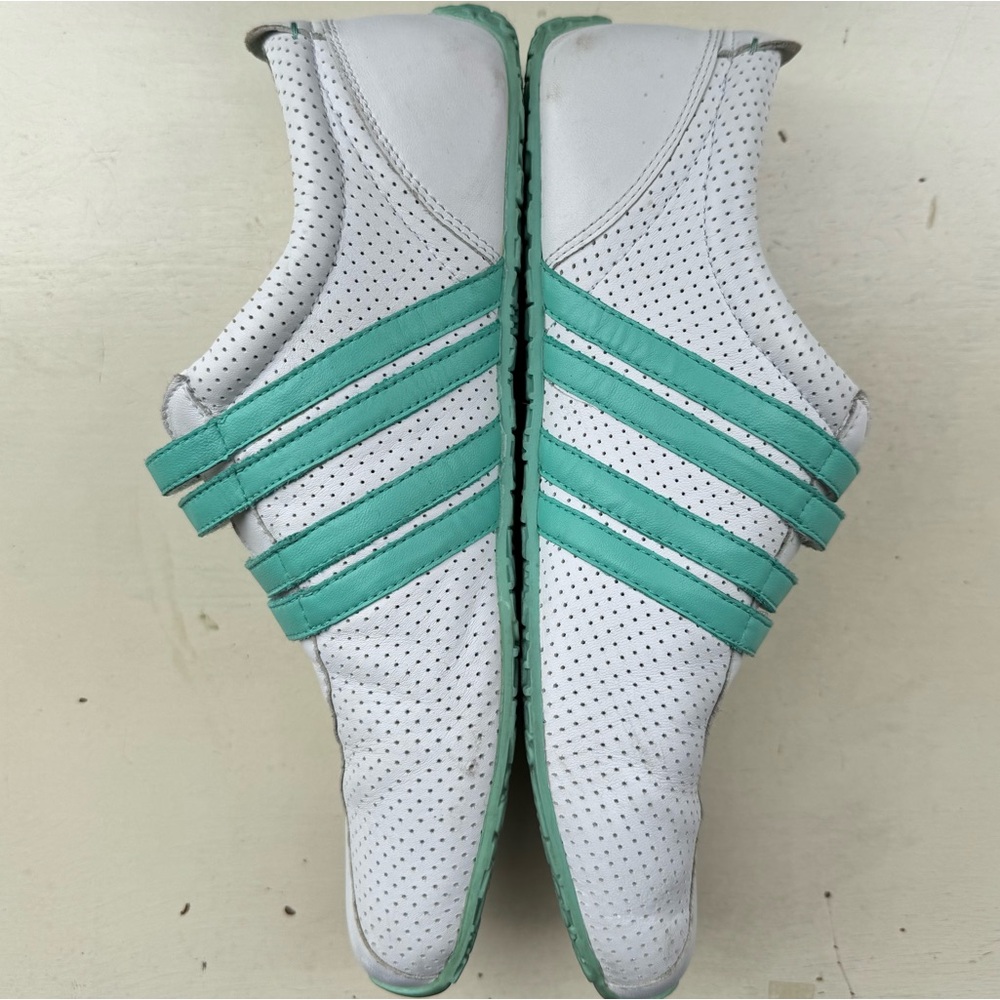 Lacoste Women’s White &Teal Perforated Preppy Y2K Sneakers Sz 9 Collegiate Prep - Picture 4 of 10